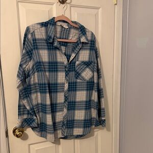 Sonoma Blue and White Checkered flannel Shirt